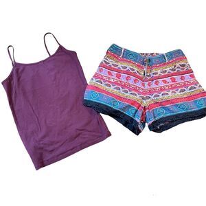 🔴 3/$18 Aero & Angie Top + Shorts Set Festival Boho Summer